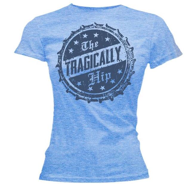 THE TRAGICALLY HIP Bottle Cap Blue Ladies T-Shirt