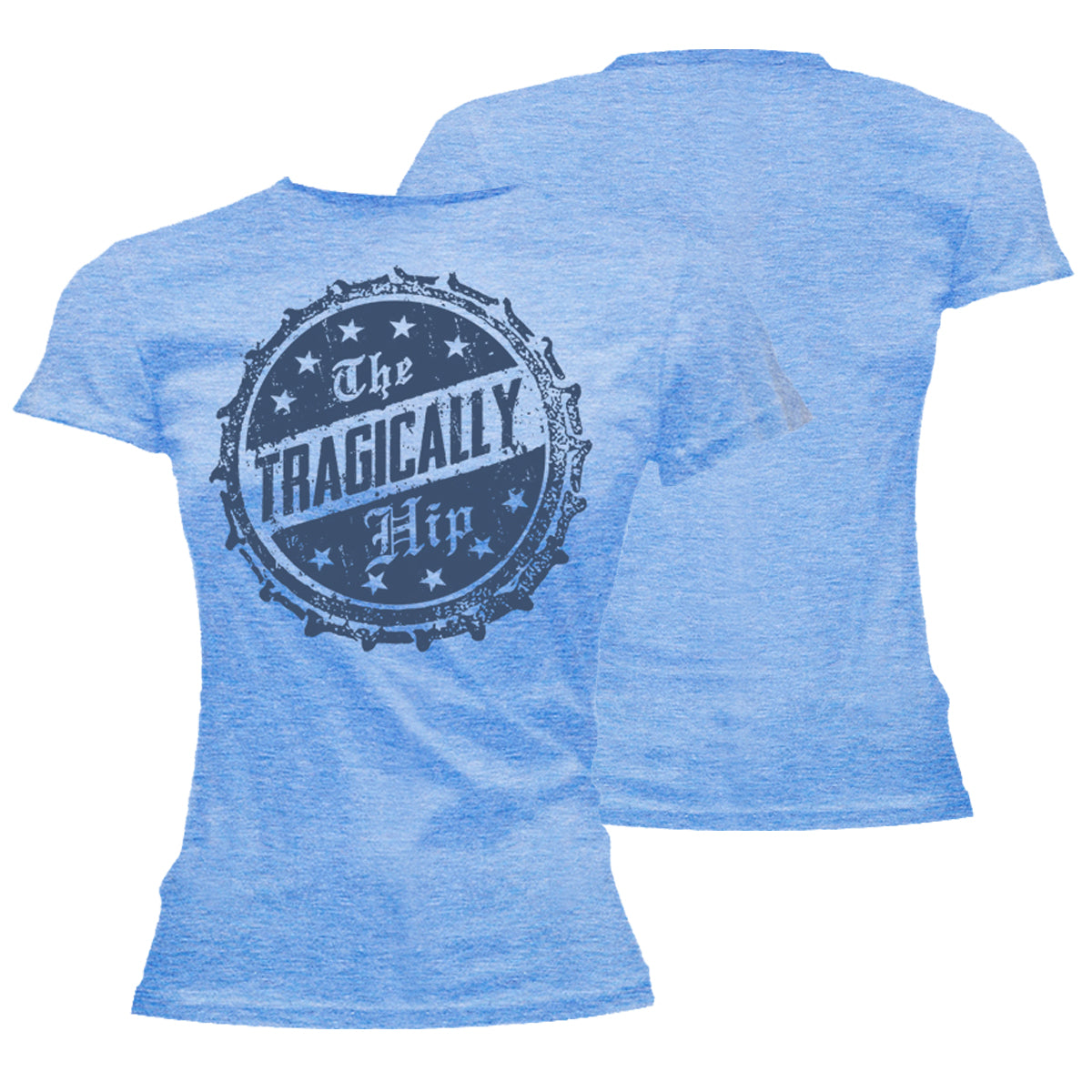 THE TRAGICALLY HIP Bottle Cap Blue Ladies T-Shirt