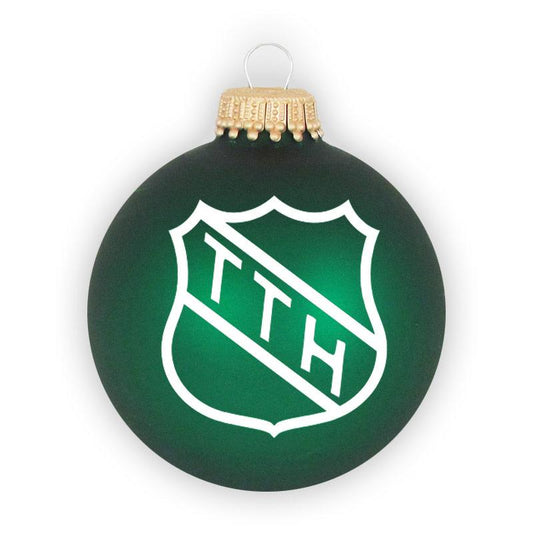 THE TRAGICALLY TTH Shield Logo Green Ornament